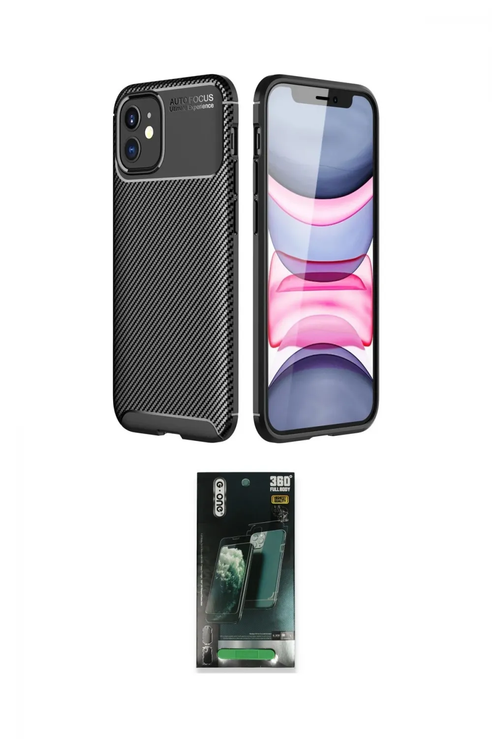 ieg™ iPhone 12 Mini Kılıf Eksen Form Prime - Şeffaf 360 Full Body Arka Koruyucu