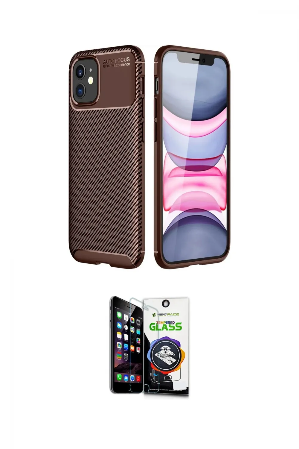 ieg™ iPhone 12 Mini Kılıf Eksen Form Prime - Şeffaf Temperli Cam Ekran Koruyucu