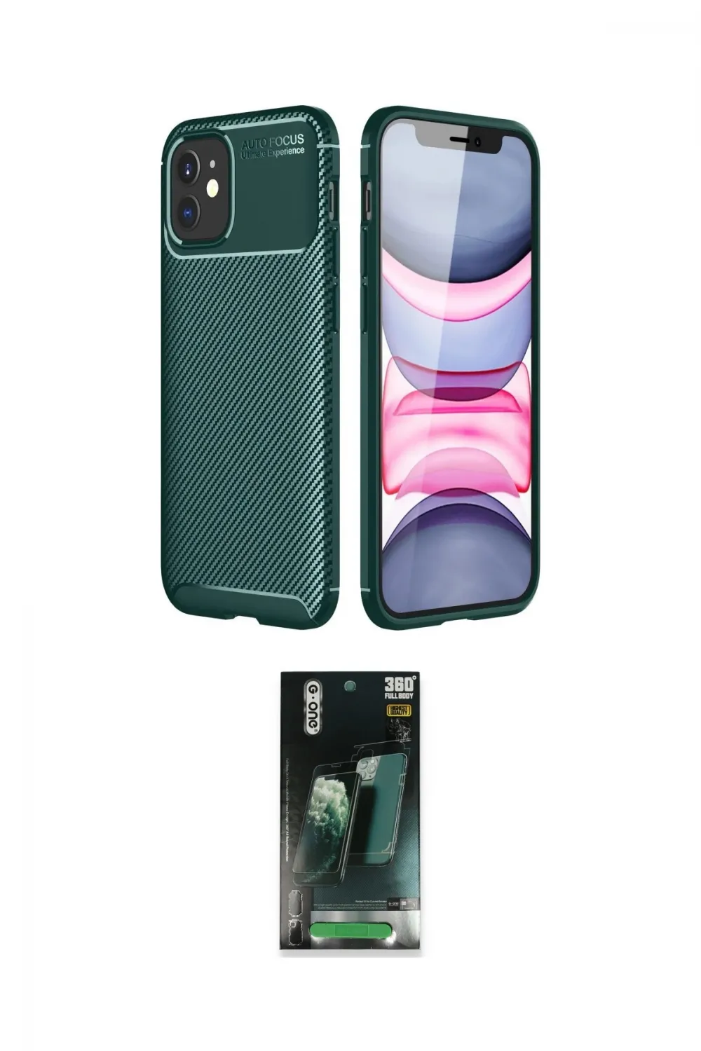 ieg™ iPhone 12 Mini Kılıf Eksen Form Prime - Siyah 360 Mat Full Body Arka Koruyucu