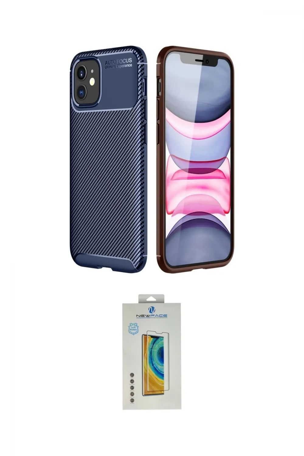 ieg™ iPhone 12 Mini Kılıf Eksen Form Prime - Siyah Polymer Nano Ekran Koruyucu