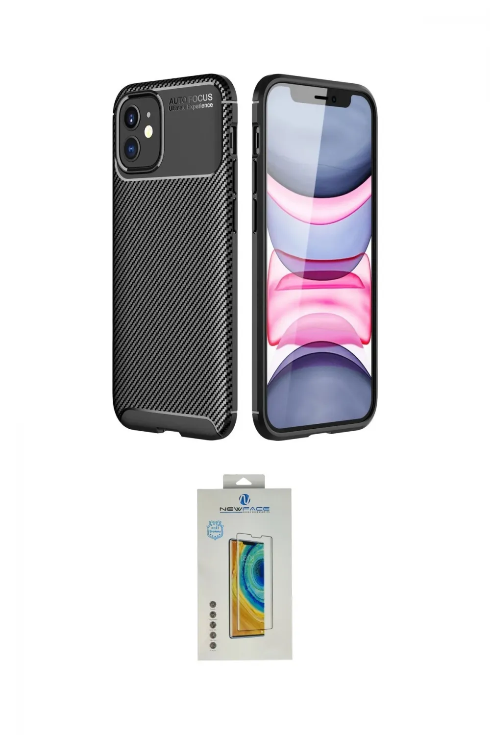 ieg™ iPhone 12 Mini Kılıf Eksen Form Prime - Siyah Polymer Nano Ekran Koruyucu