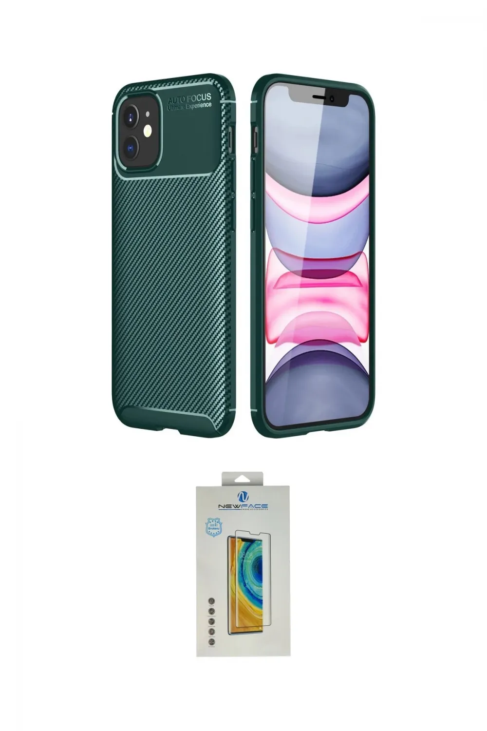 ieg™ iPhone 12 Mini Kılıf Eksen Form Prime - Siyah Polymer Nano Ekran Koruyucu