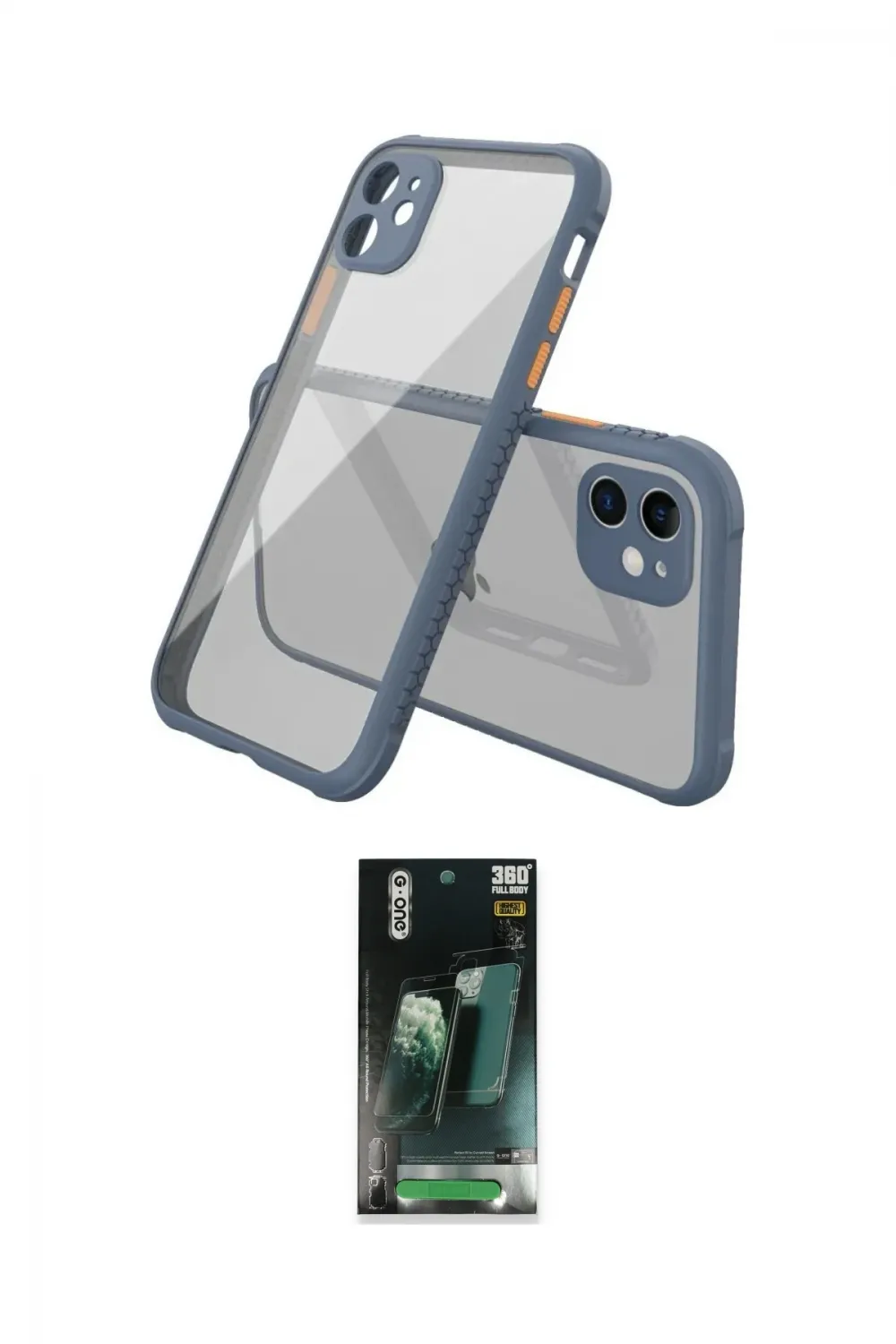 ieg™ iPhone 12 Mini Kılıf Nova Asil Özel Seri - Şeffaf 360 Full Body Arka Koruyucu