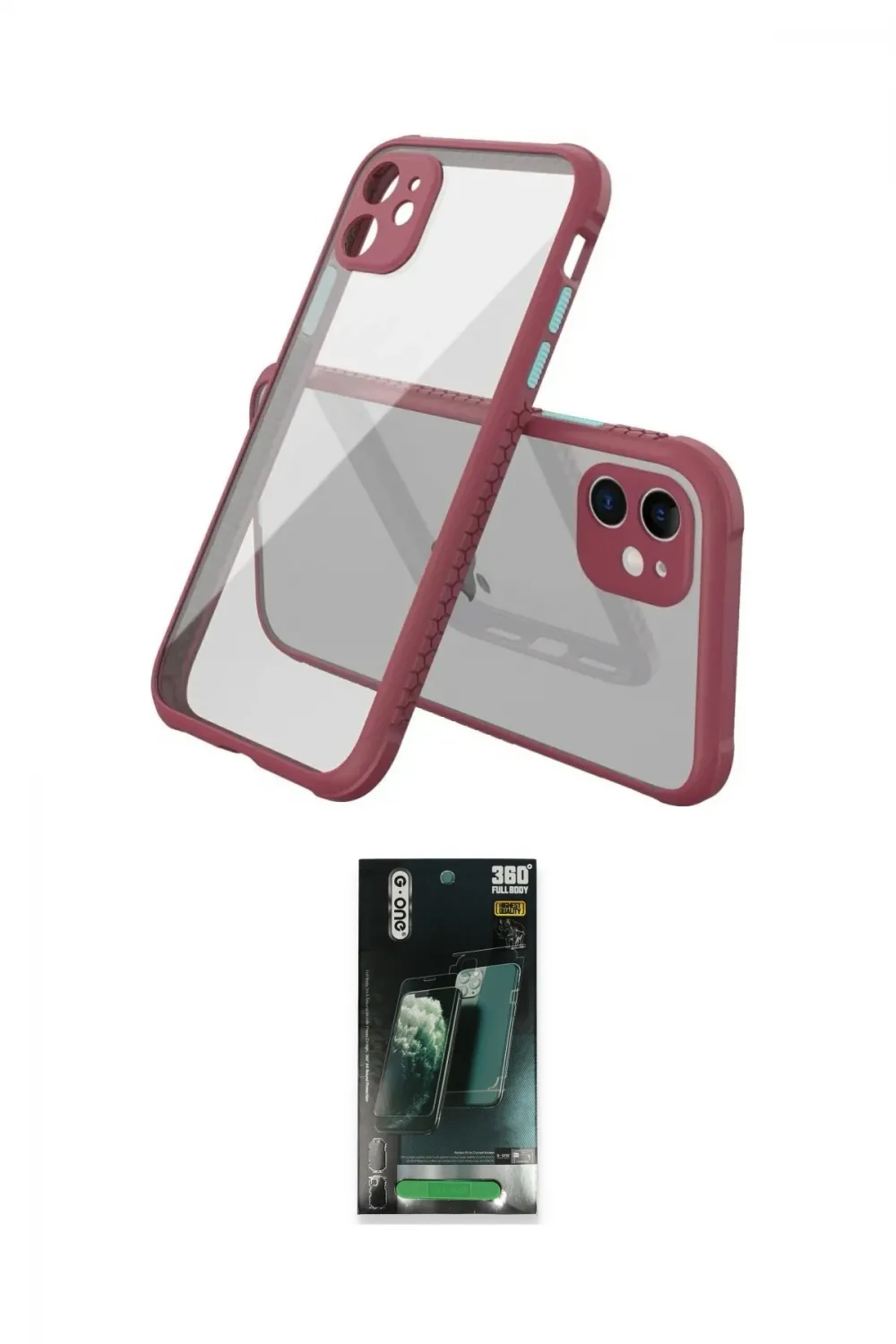 ieg™ iPhone 12 Mini Kılıf Nova Asil Özel Seri - Siyah 360 Mat Full Body Arka Koruyucu