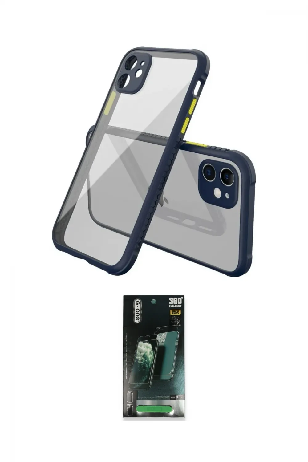ieg™ iPhone 12 Mini Kılıf Nova Asil Özel Seri - Siyah 360 Mat Full Body Arka Koruyucu