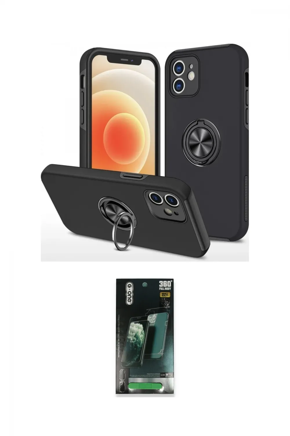 ieg™ iPhone 12 Mini Kılıf Odak Form Prime - Şeffaf 360 Full Body Arka Koruyucu