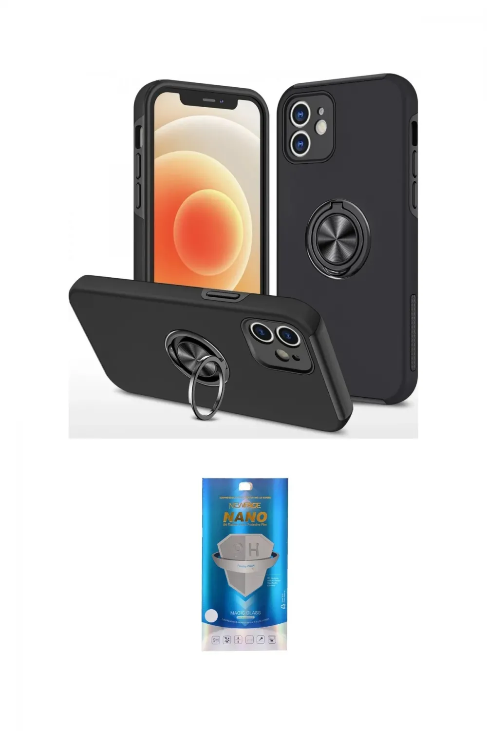 ieg™ iPhone 12 Mini Kılıf Odak Form Prime - Şeffaf Royal Nano Ekran Koruyucu