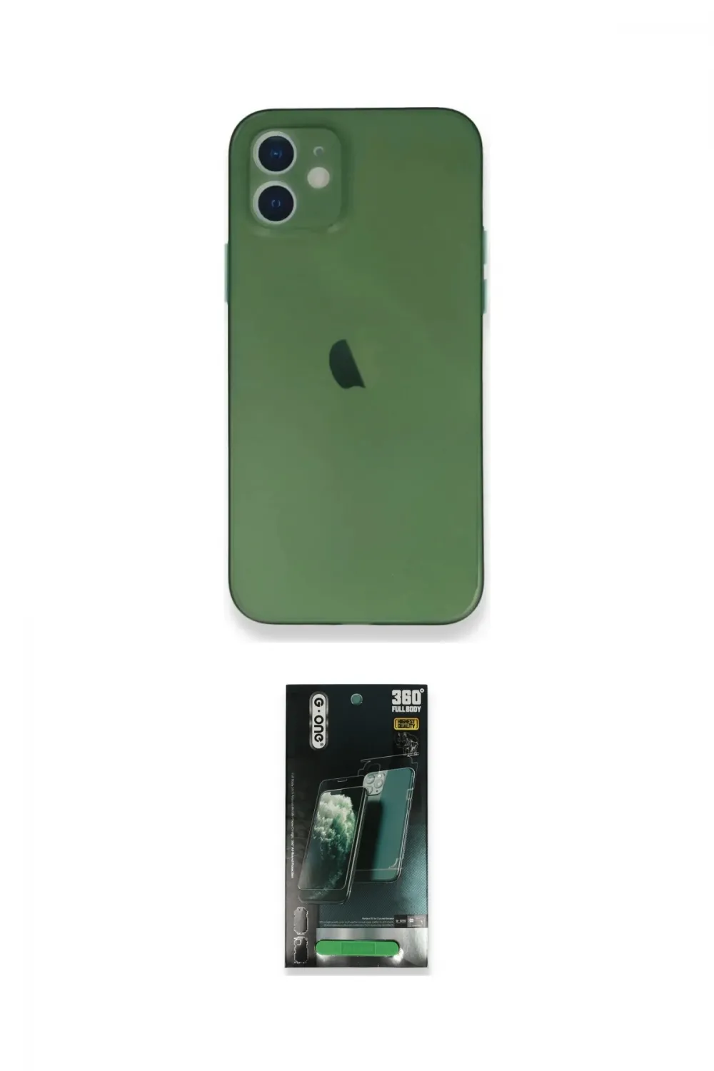 ieg™ iPhone 12 Mini Kılıf Yadigar Yansıma Serisi - Siyah 360 Mat Full Body Arka Koruyucu