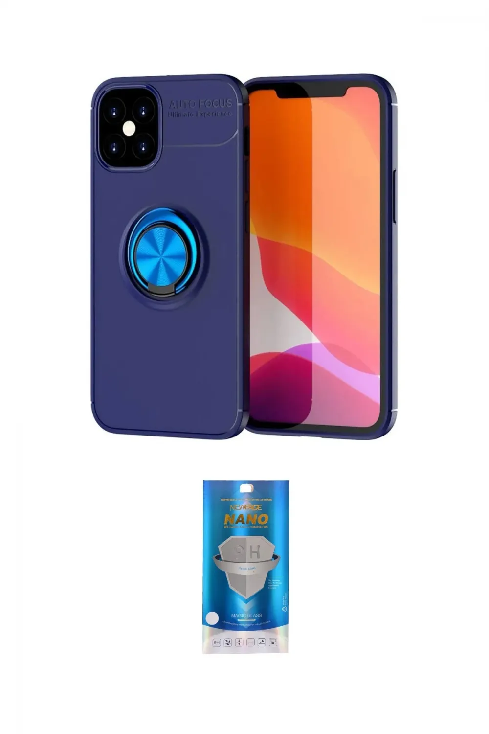 ieg™ iPhone 12 Mini Kılıf Yankı Form Prime - Şeffaf Royal Nano Ekran Koruyucu