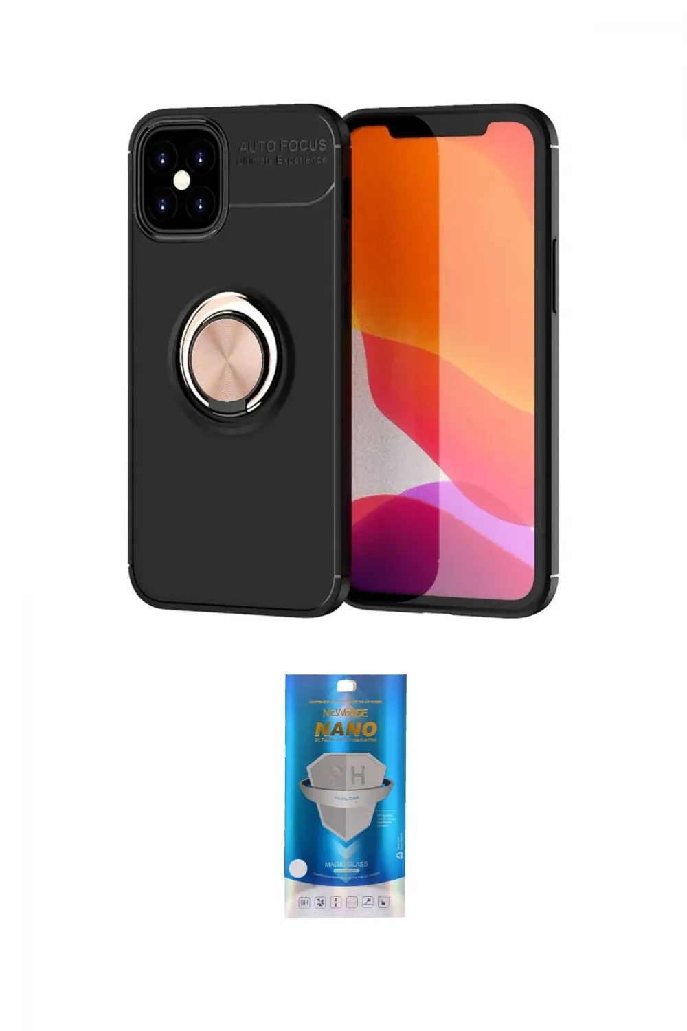 ieg™ iPhone 12 Mini Kılıf Yankı Form Prime - Şeffaf Royal Nano Ekran Koruyucu