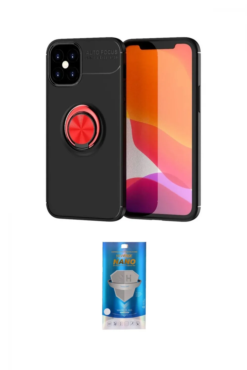 ieg™ iPhone 12 Mini Kılıf Yankı Form Prime - Şeffaf Royal Nano Ekran Koruyucu