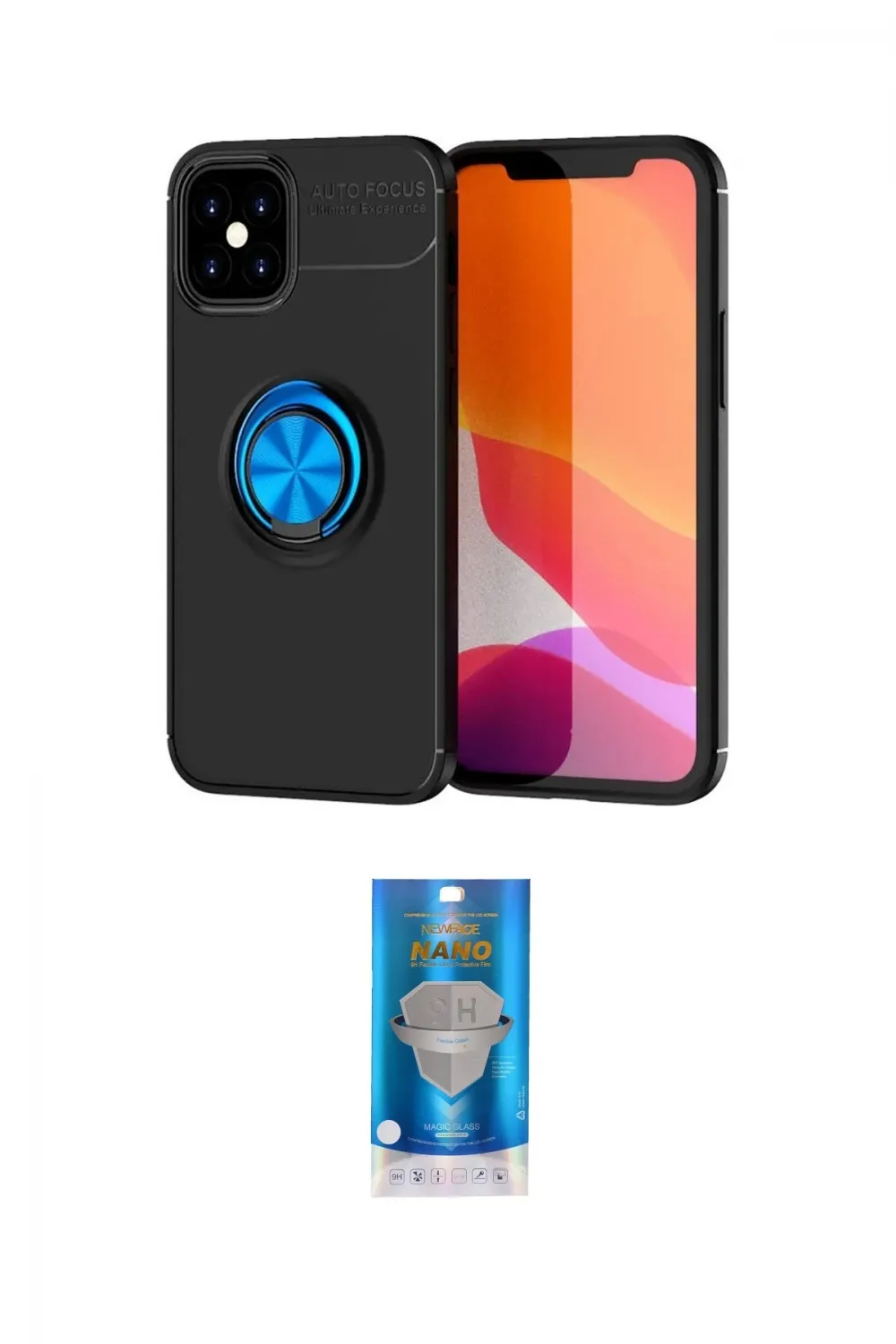 ieg™ iPhone 12 Mini Kılıf Yankı Form Prime - Şeffaf Royal Nano Ekran Koruyucu