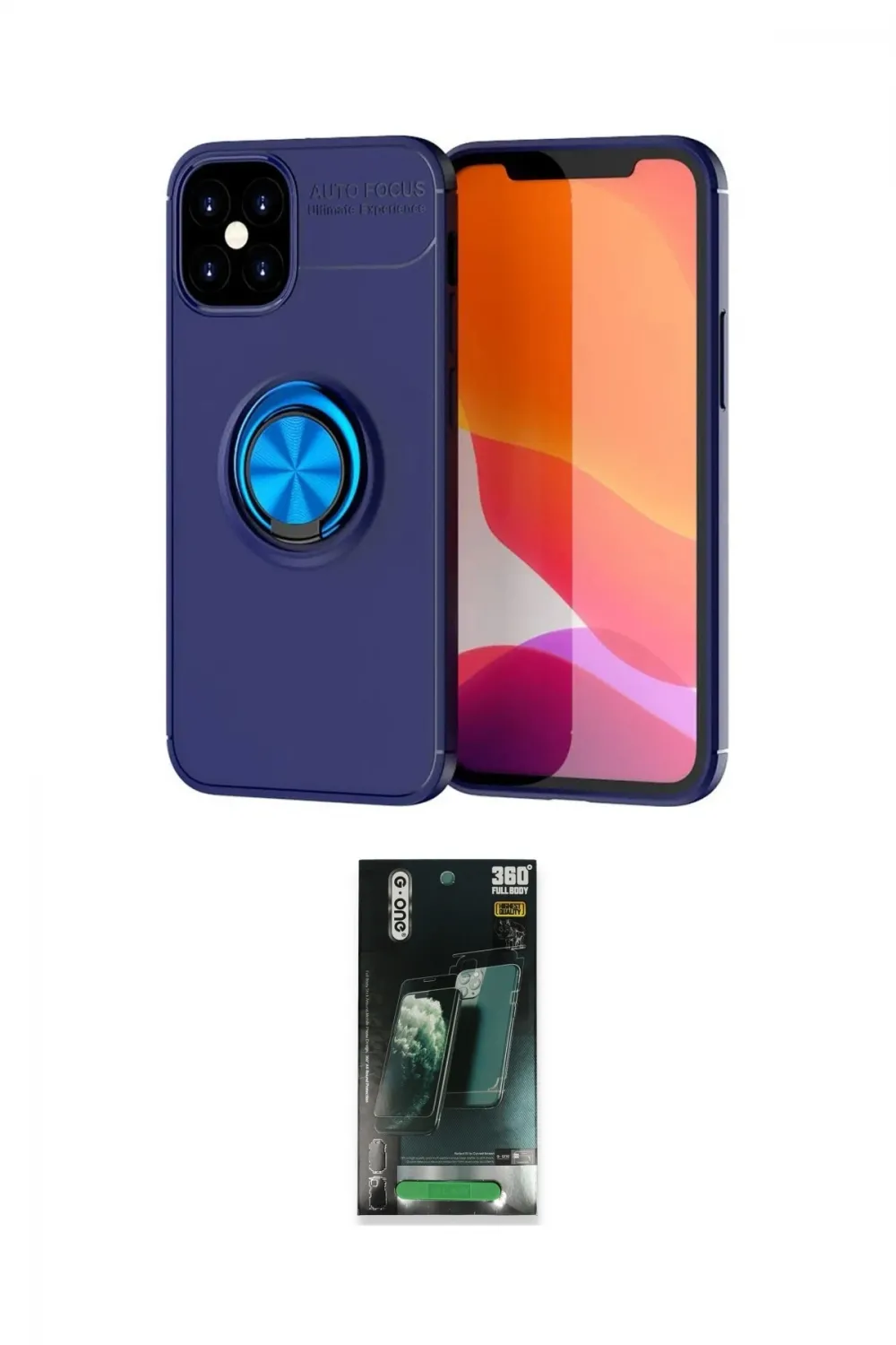 ieg™ iPhone 12 Mini Kılıf Yankı Form Prime - Siyah 360 Mat Full Body Arka Koruyucu