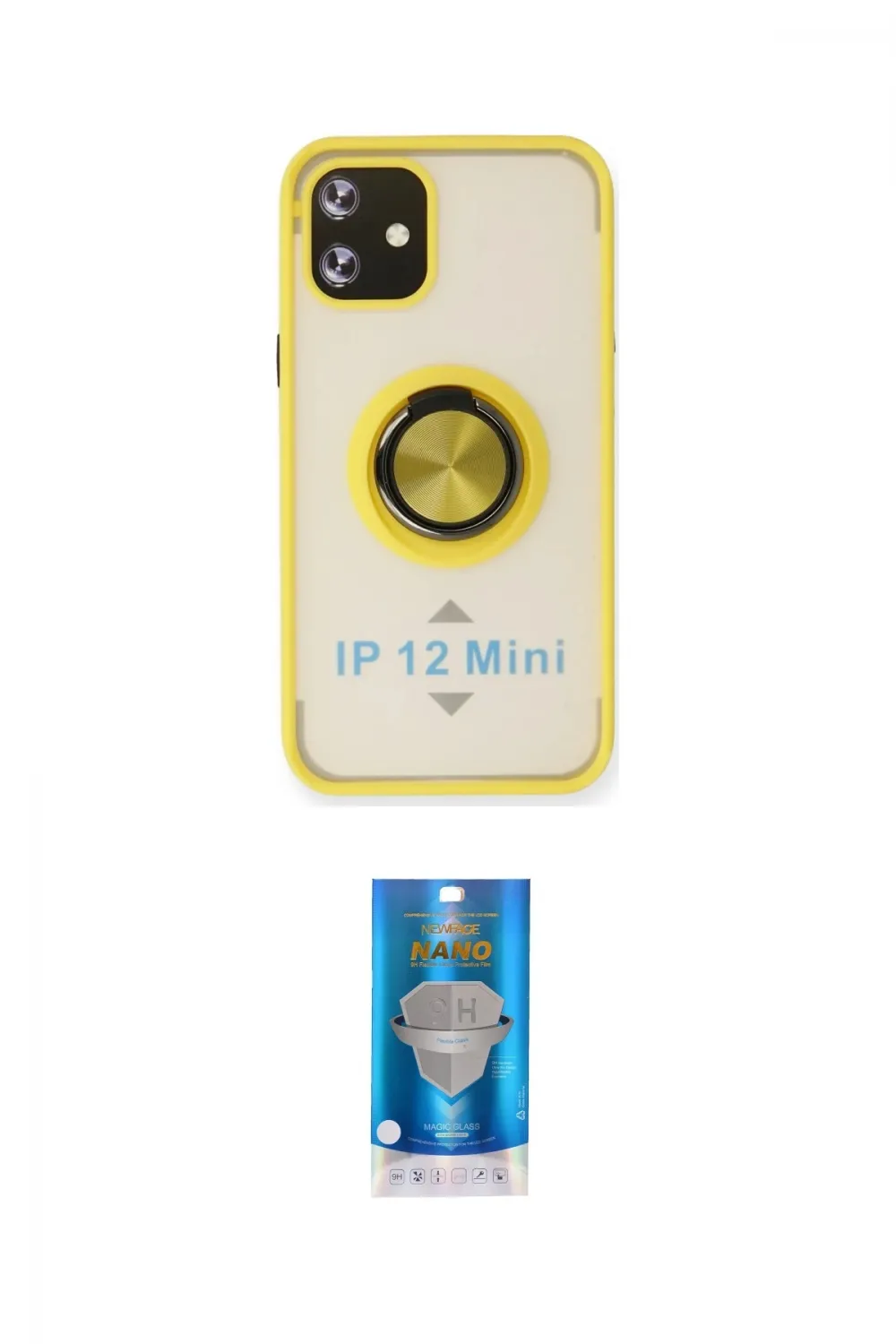 ieg™ iPhone 12 Mini Kılıf Yörünge Çizgi - Şeffaf Royal Nano Ekran Koruyucu
