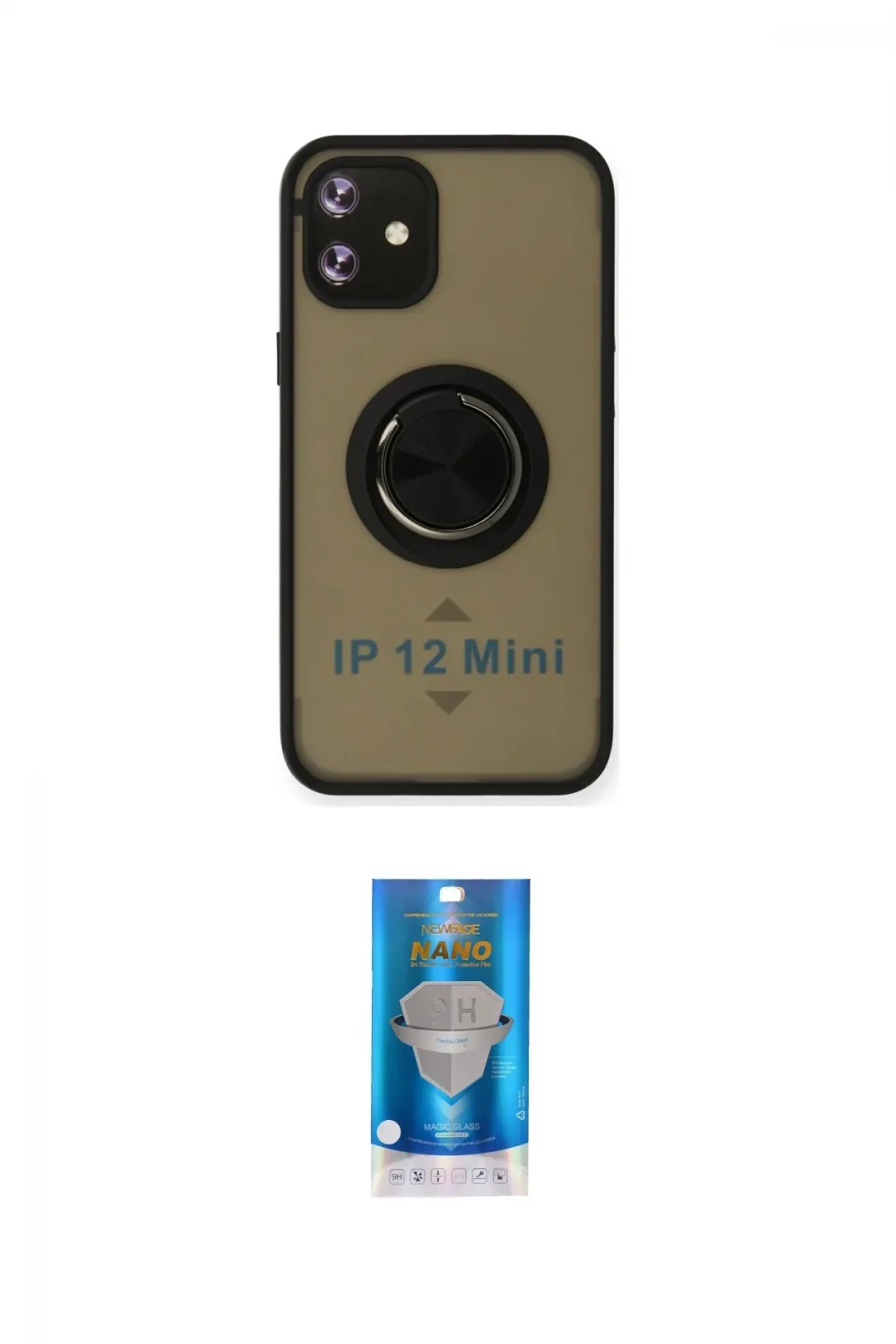 ieg™ iPhone 12 Mini Kılıf Yörünge Çizgi - Şeffaf Royal Nano Ekran Koruyucu