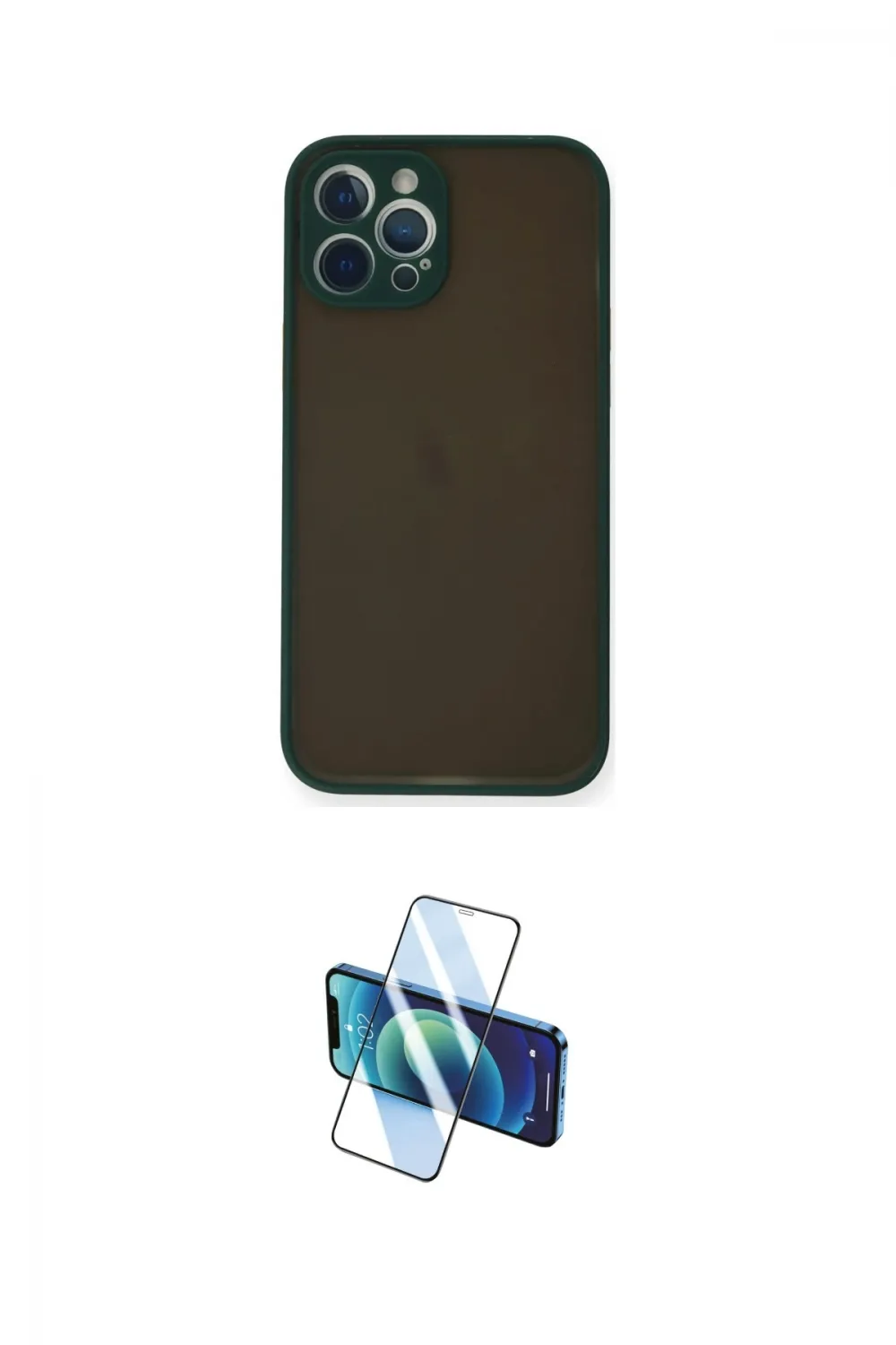 ieg™ iPhone 12 Pro Kılıf Ahenk Çizgi Serisi - Siyah 3D Antistatik Seramik Nano Ekran Koruyucu