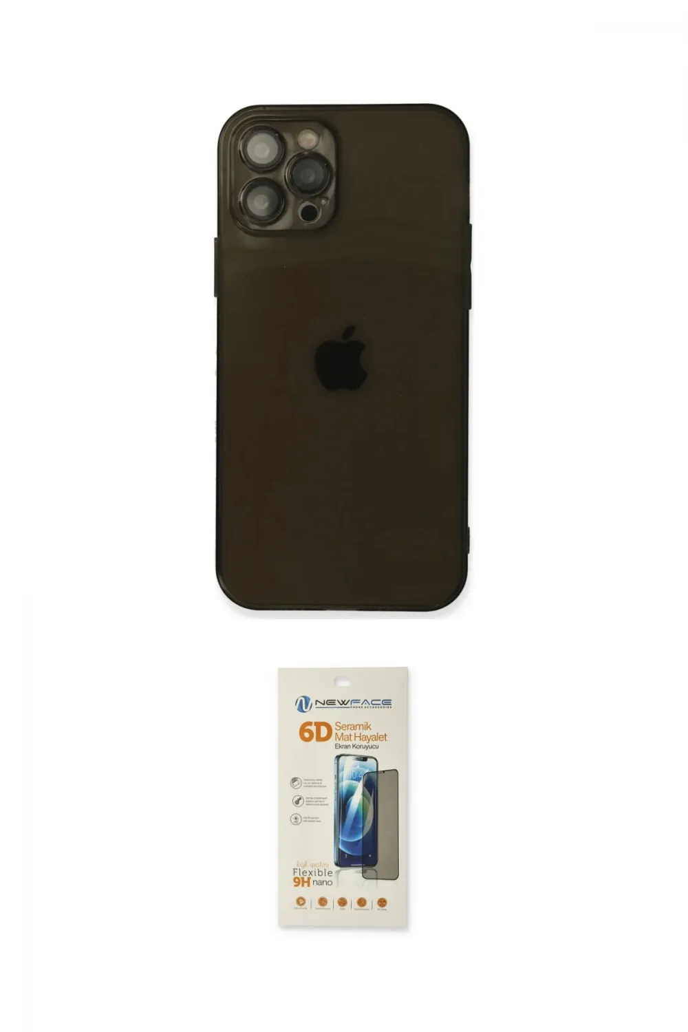 ieg™ iPhone 12 Pro Kılıf Ahenk Doku - Siyah 6D Mat Seramik Hayalet Nano Ekran Koruyucu