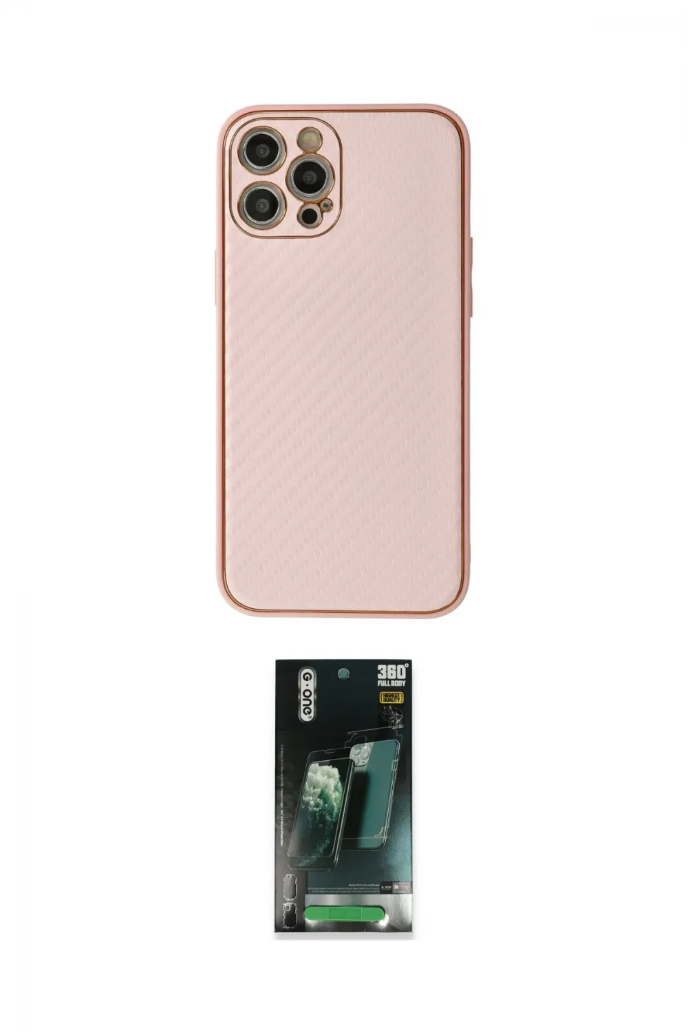 ieg™ iPhone 12 Pro Kılıf Ahenk Işık - Siyah 360 Mat Full Body Arka Koruyucu