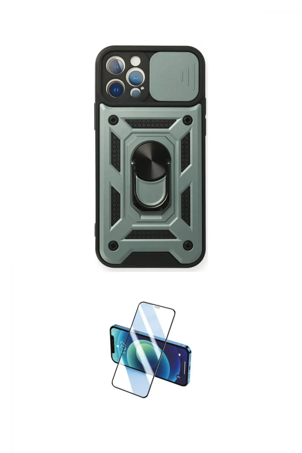 ieg™ iPhone 12 Pro Kılıf Ahenk Klasik - Siyah 3D Antistatik Seramik Nano Ekran Koruyucu