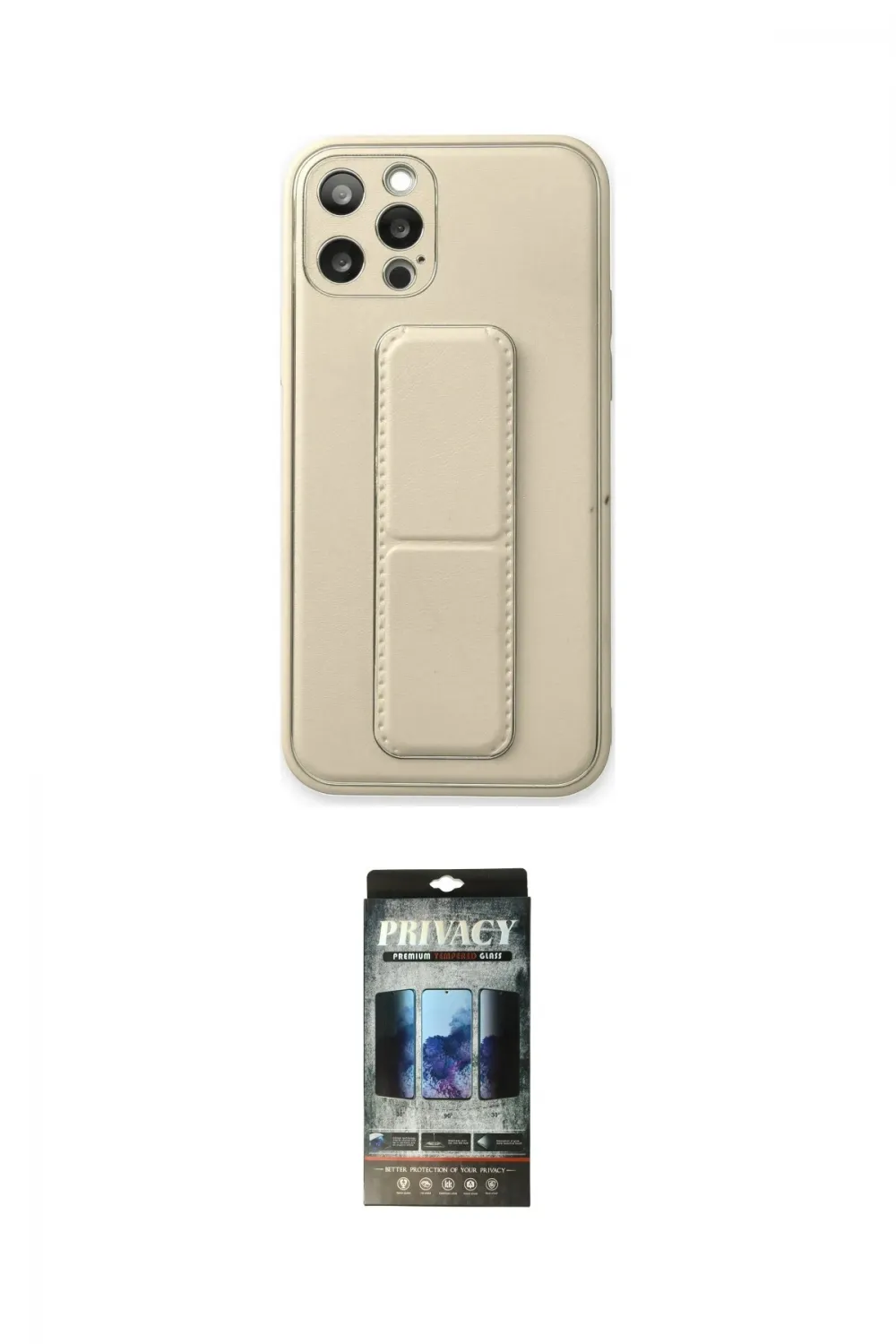 ieg™ iPhone 12 Pro Kılıf Akış Doku - Siyah 34D Hayalet Izgaralı Cam
