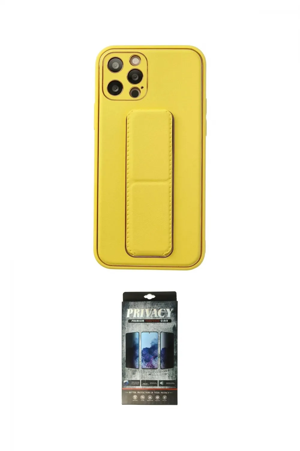 ieg™ iPhone 12 Pro Kılıf Akış Doku - Siyah 34D Hayalet Izgaralı Cam