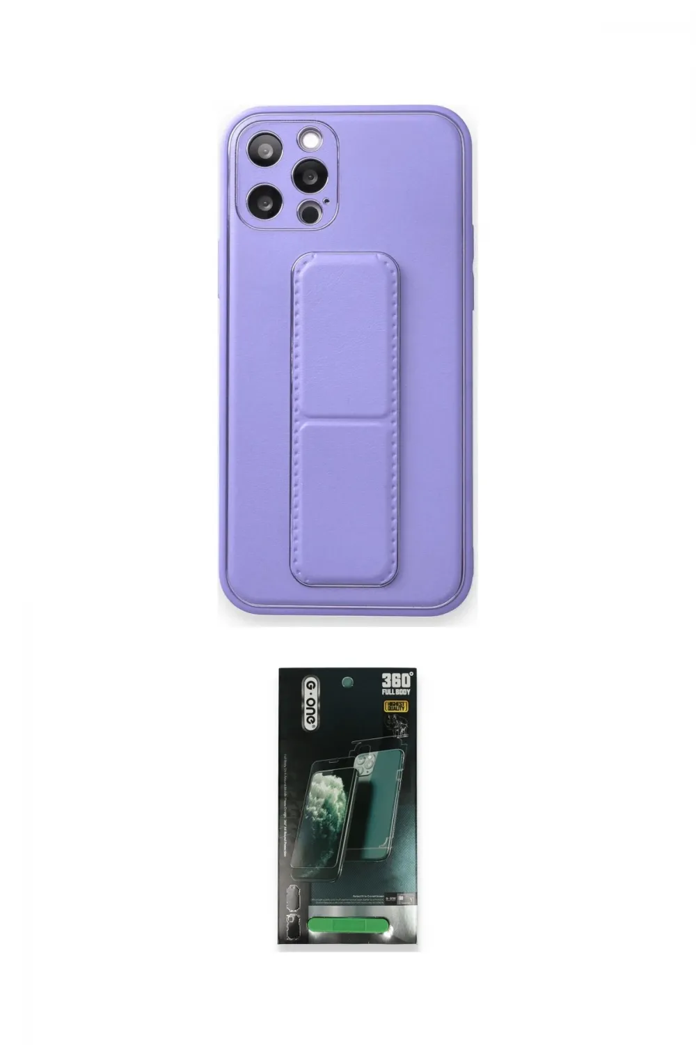 ieg™ iPhone 12 Pro Kılıf Akış Doku - Siyah 360 Mat Full Body Arka Koruyucu