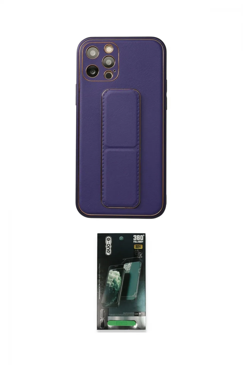 ieg™ iPhone 12 Pro Kılıf Akış Doku - Siyah 360 Mat Full Body Arka Koruyucu