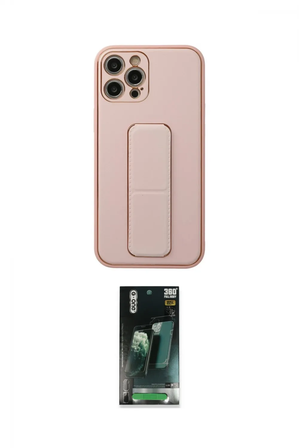 ieg™ iPhone 12 Pro Kılıf Akış Doku - Siyah 360 Mat Full Body Arka Koruyucu