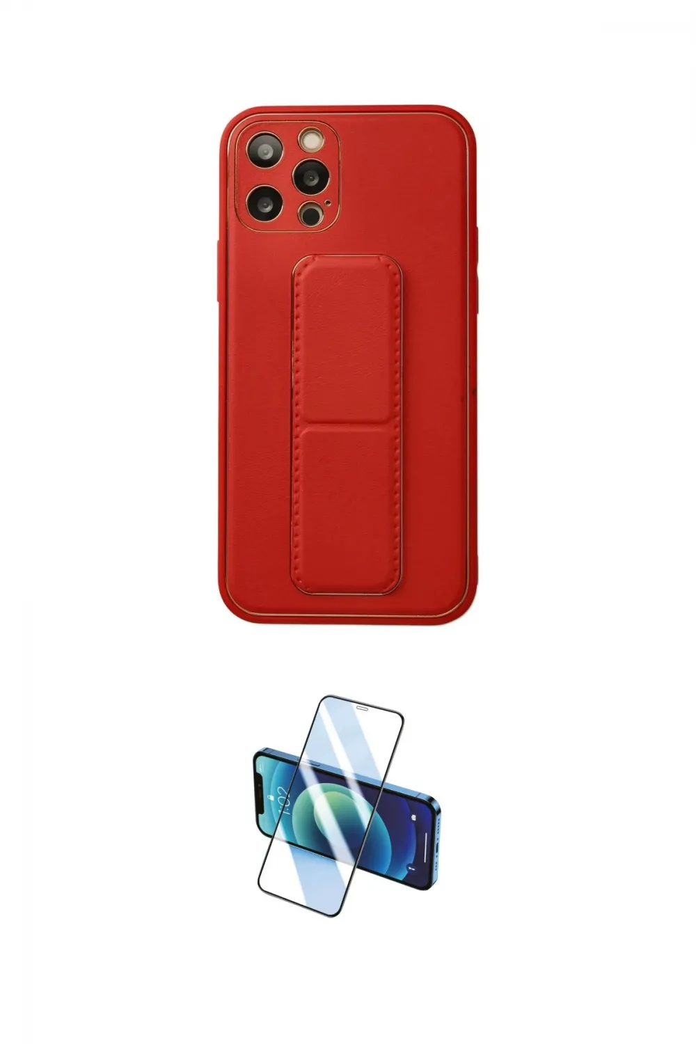 ieg™ iPhone 12 Pro Kılıf Akış Doku - Siyah 3D Antistatik Cam Ekran Koruyucu
