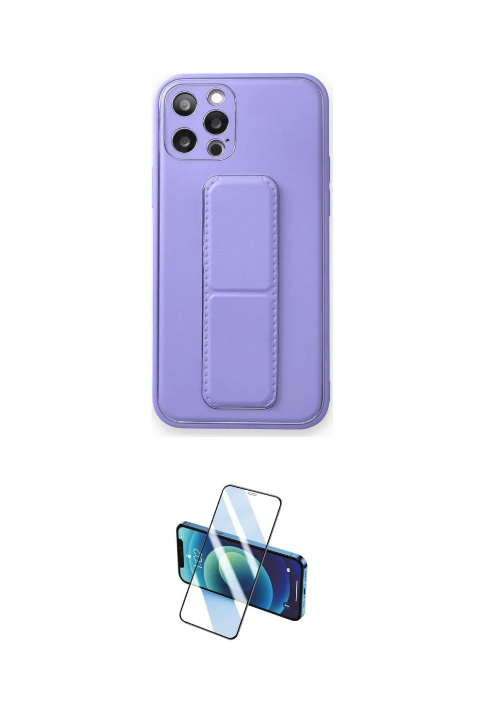 ieg™ iPhone 12 Pro Kılıf Akış Doku - Siyah 3D Antistatik Cam Ekran Koruyucu