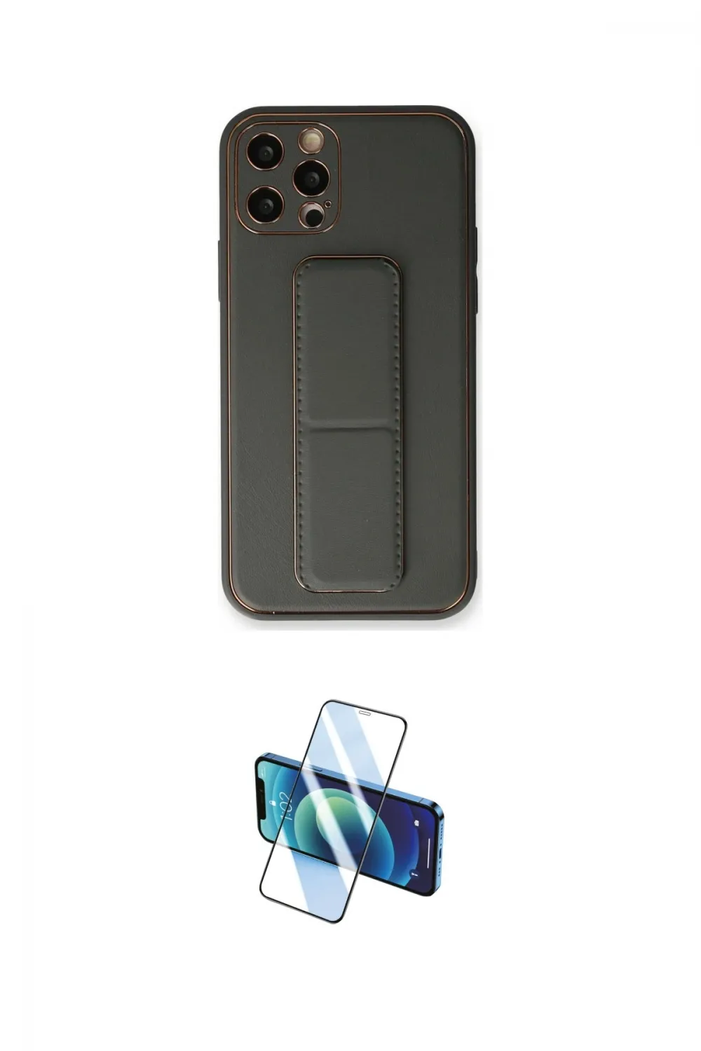 ieg™ iPhone 12 Pro Kılıf Akış Doku - Siyah 3D Antistatik Seramik Nano Ekran Koruyucu