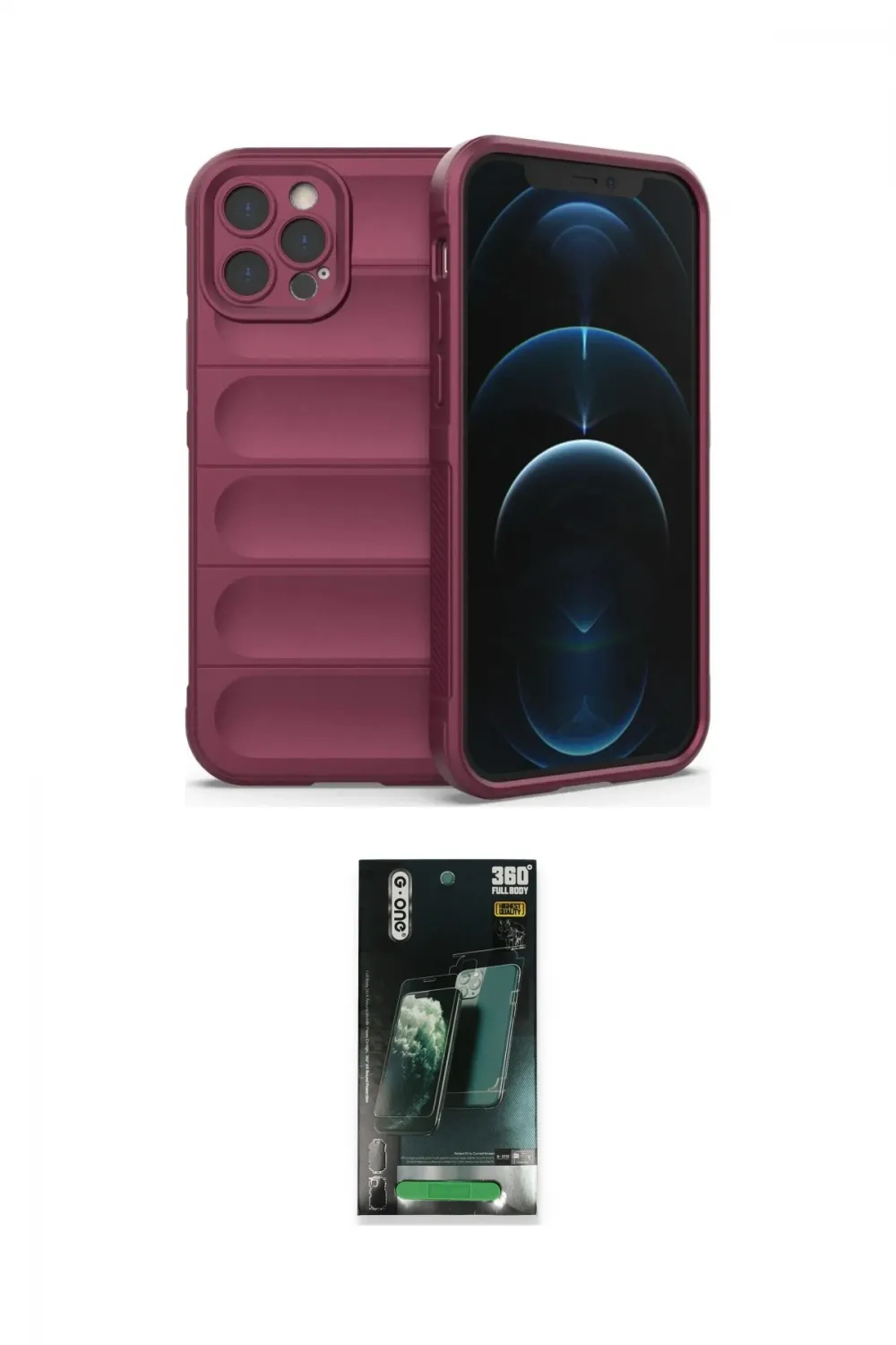 ieg™ iPhone 12 Pro Kılıf Atlas Koleksiyonu - Şeffaf 360 Full Body Arka Koruyucu