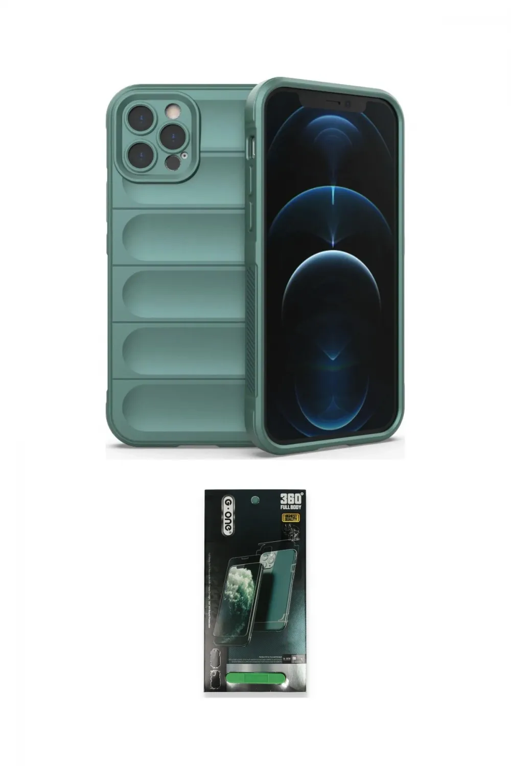 ieg™ iPhone 12 Pro Kılıf Atlas Koleksiyonu - Şeffaf 360 Full Body Arka Koruyucu