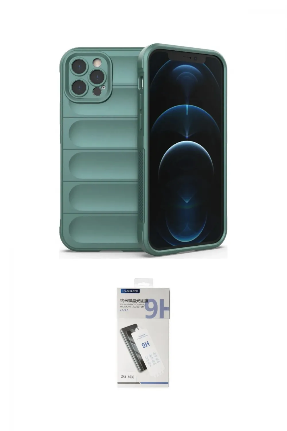 ieg™ iPhone 12 Pro Kılıf Atlas Koleksiyonu - Şeffaf Uv Polymer Nano Ekran Koruyucu