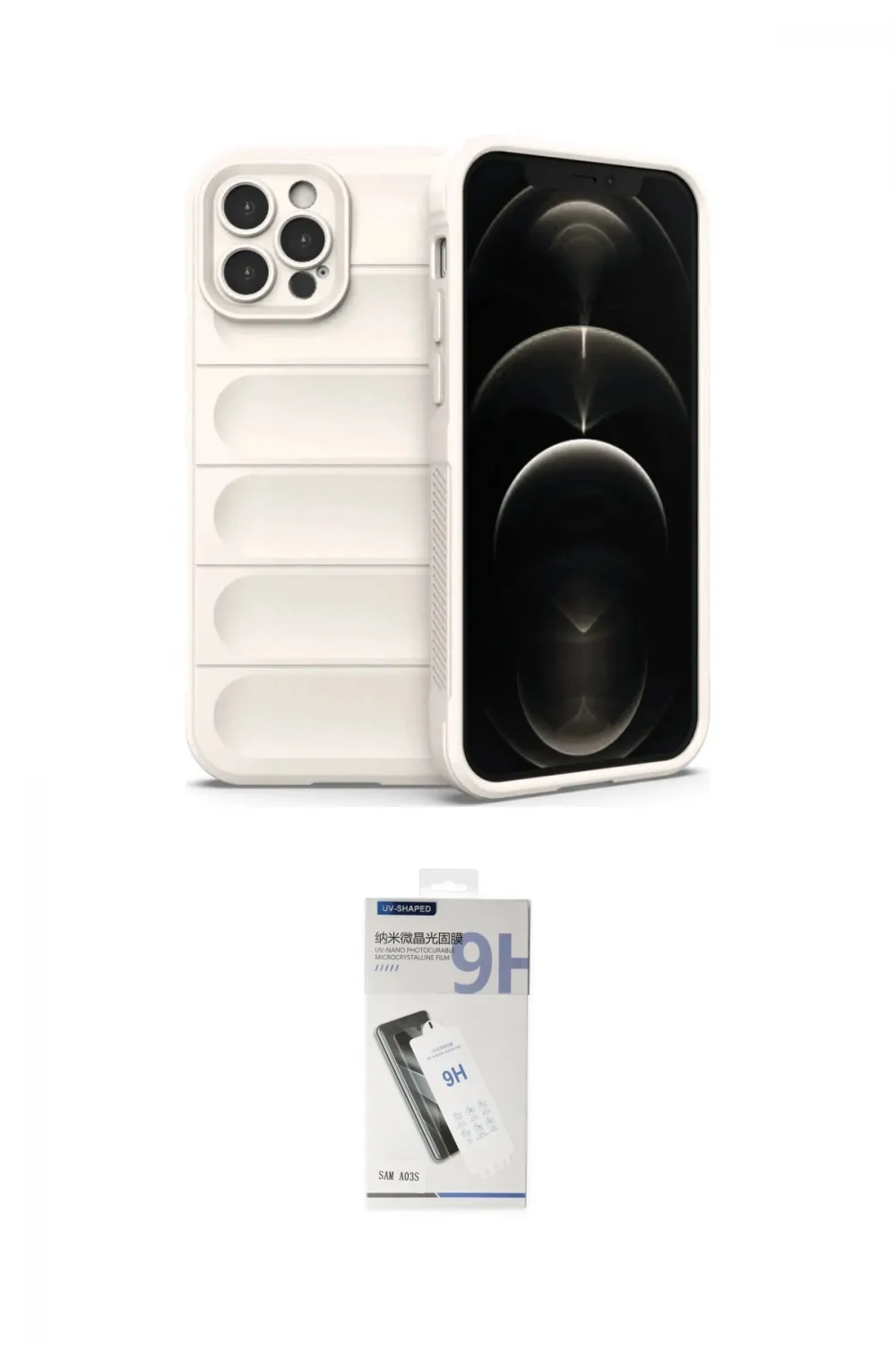 ieg™ iPhone 12 Pro Kılıf Atlas Koleksiyonu - Şeffaf Uv Polymer Nano Ekran Koruyucu