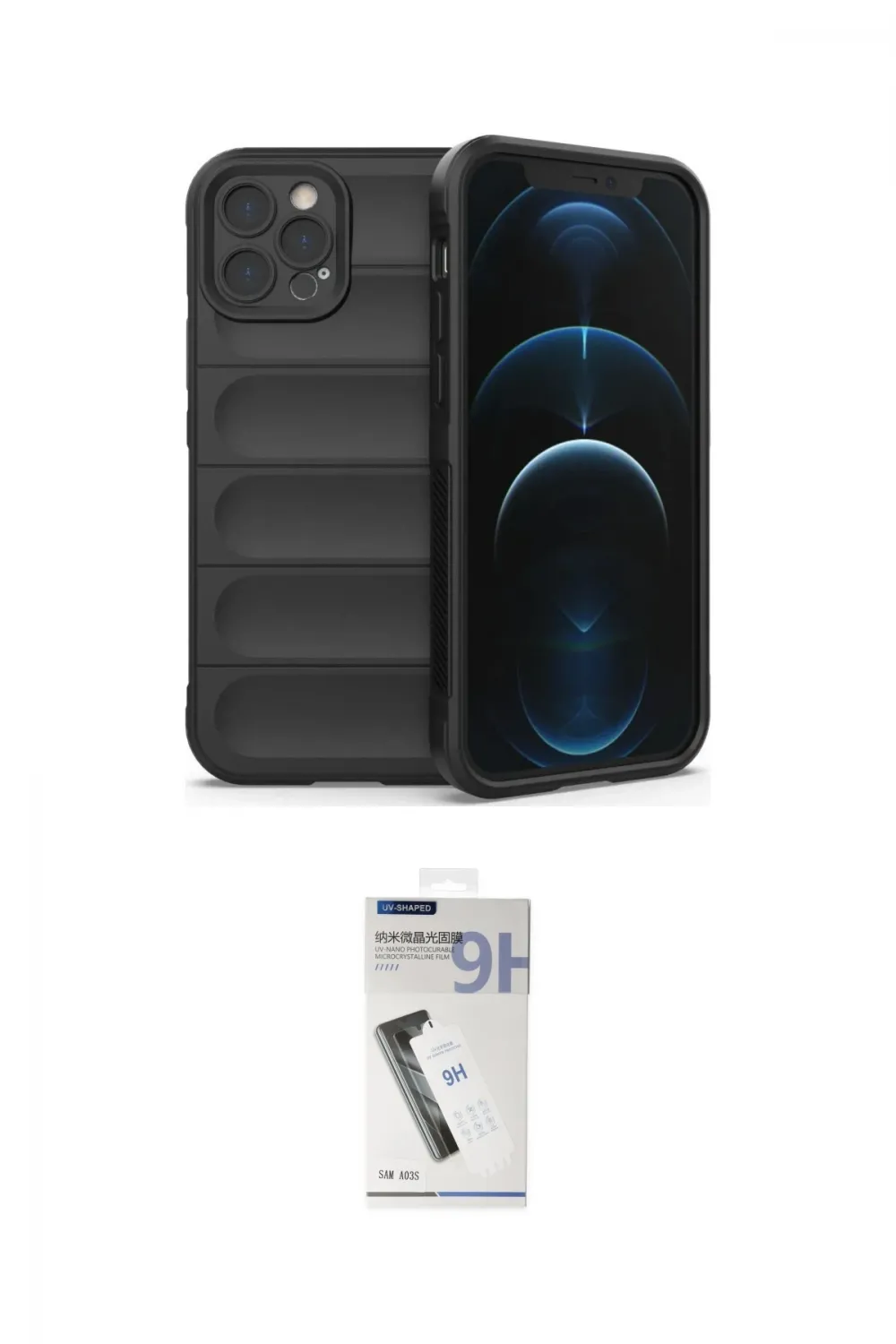 ieg™ iPhone 12 Pro Kılıf Atlas Koleksiyonu - Şeffaf Uv Polymer Nano Ekran Koruyucu