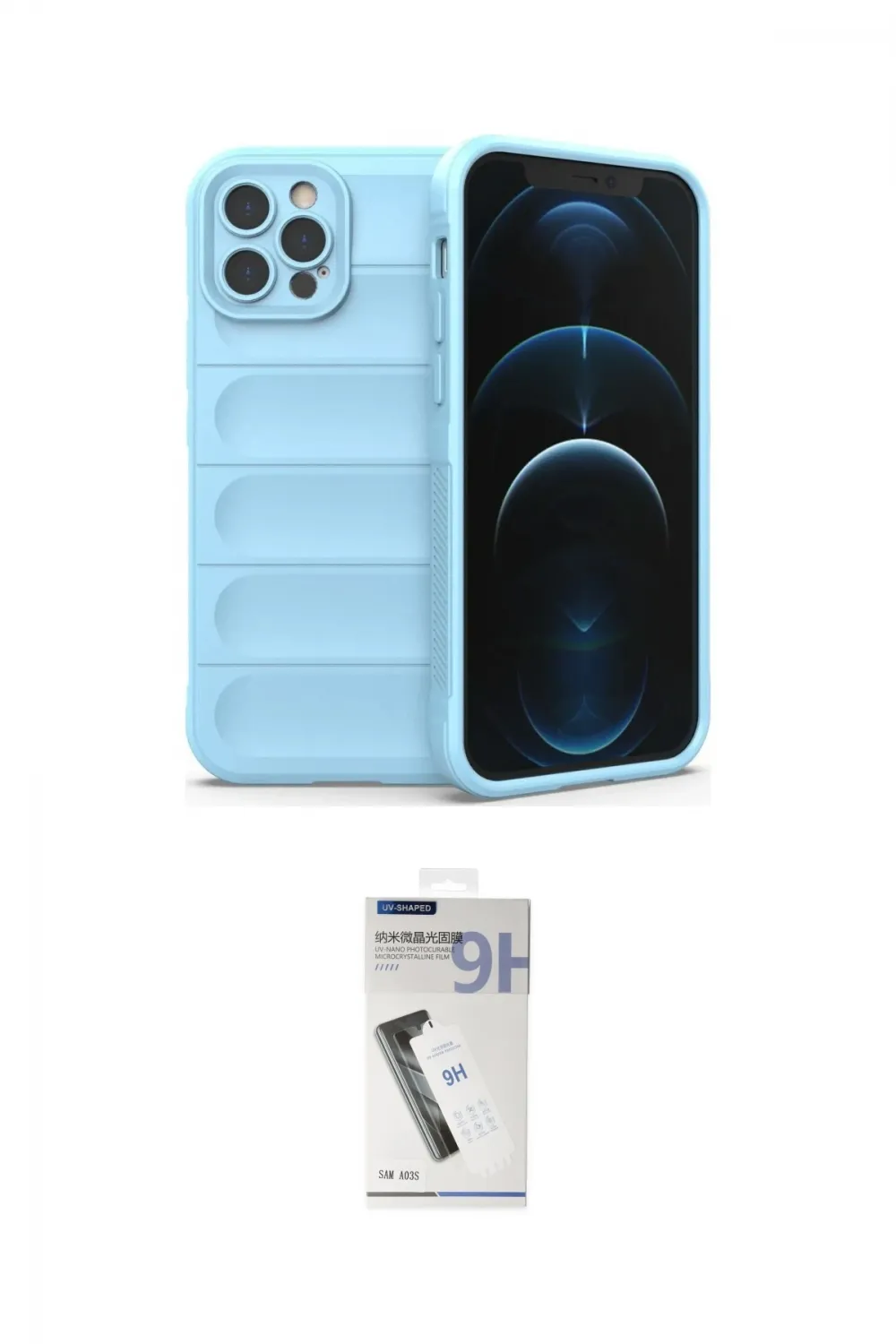 ieg™ iPhone 12 Pro Kılıf Atlas Koleksiyonu - Şeffaf Uv Polymer Nano Ekran Koruyucu
