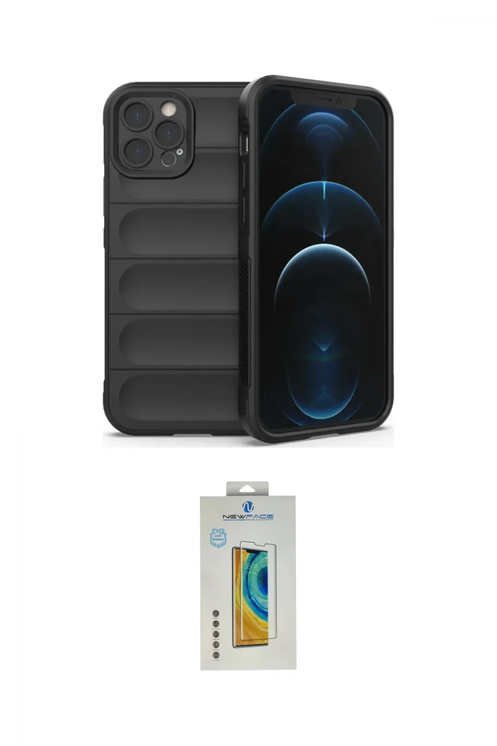 ieg™ iPhone 12 Pro Kılıf Atlas Koleksiyonu - Siyah Polymer Nano Ekran Koruyucu