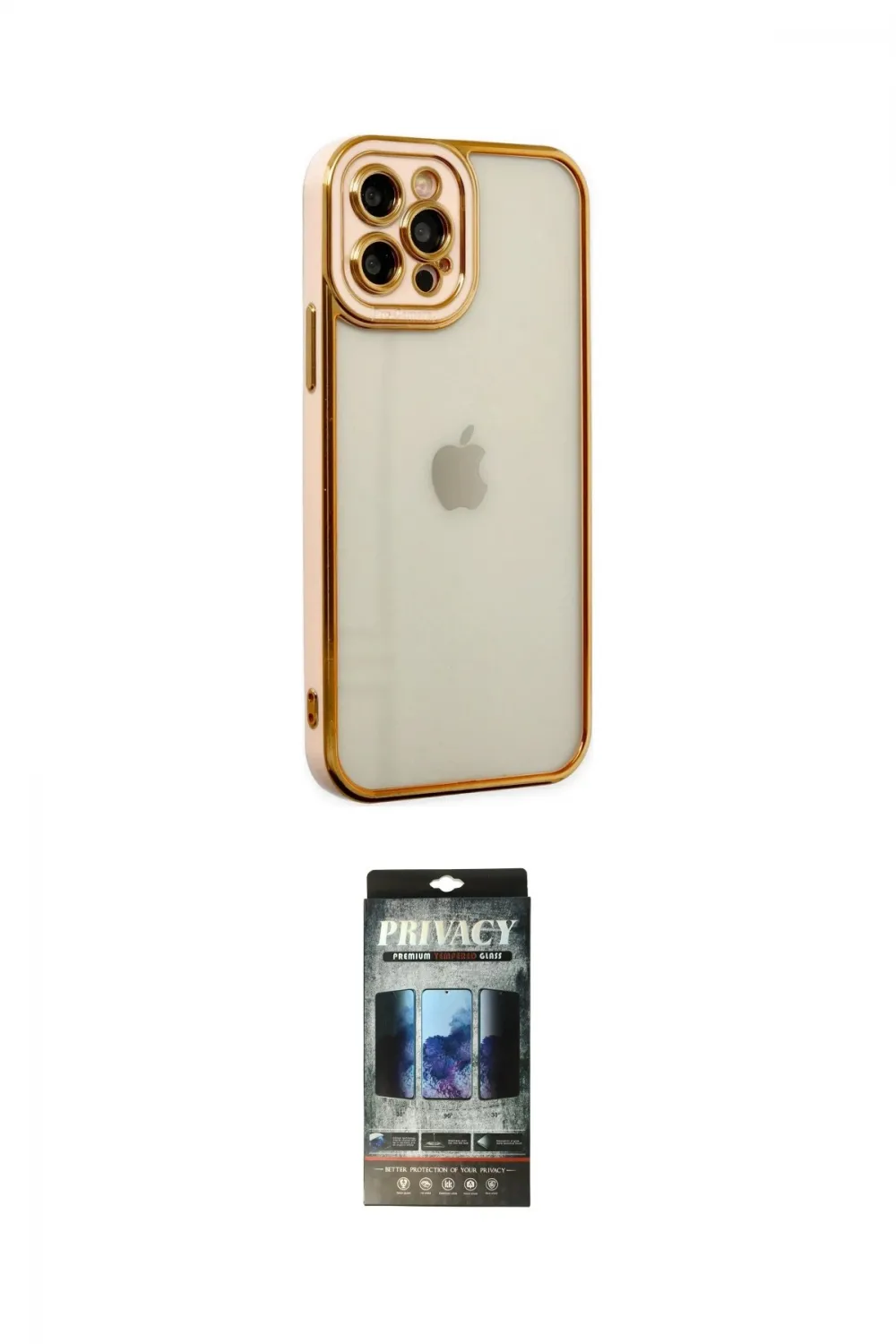 ieg™ iPhone 12 Pro Kılıf Çekirdek Klasik Serisi - Siyah 34D Hayalet Izgaralı Cam