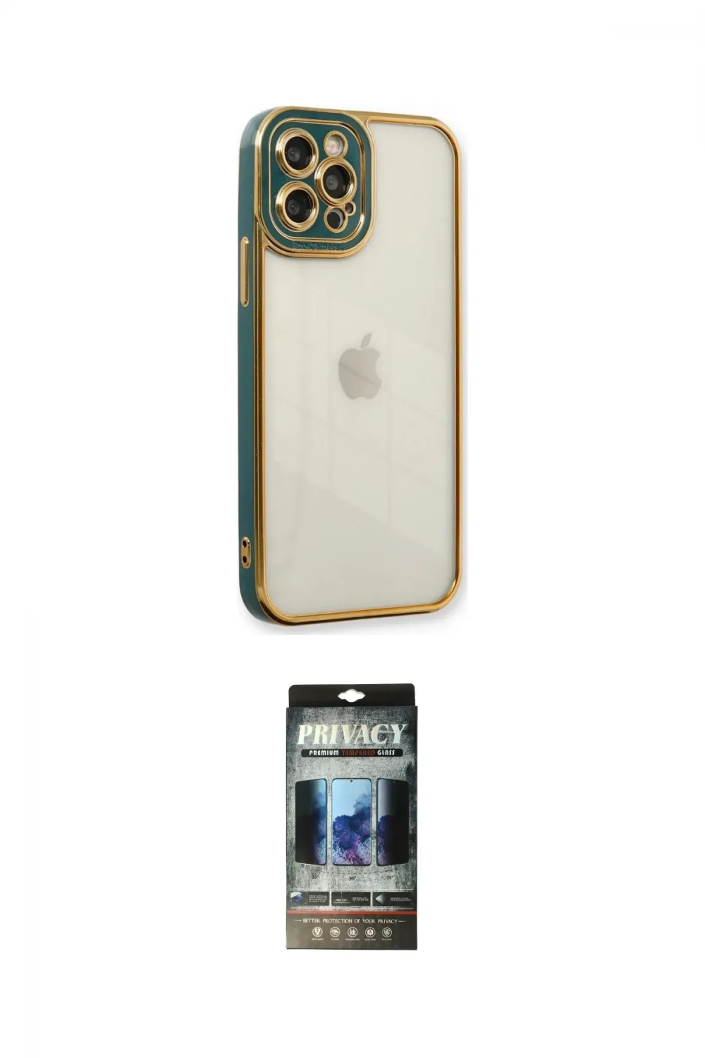 ieg™ iPhone 12 Pro Kılıf Çekirdek Klasik Serisi - Siyah 34D Hayalet Izgaralı Cam
