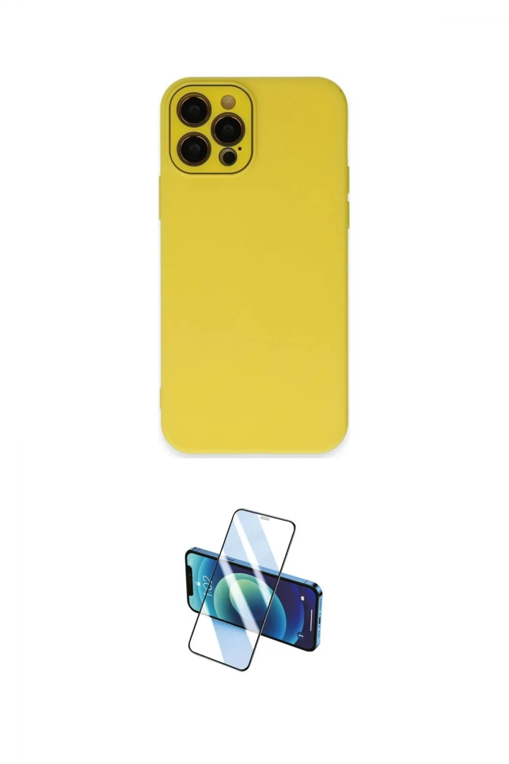 ieg™ iPhone 12 Pro Kılıf Çekirdek Modern Serisi - Siyah 3D Antistatik Seramik Nano Ekran Koruyucu