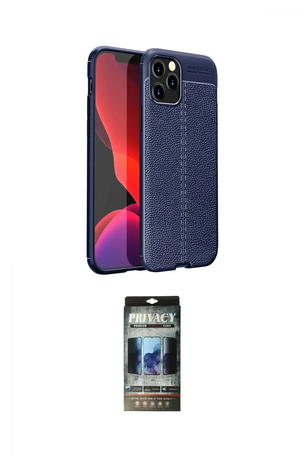 ieg™ iPhone 12 Pro Kılıf Doruk Klasik Özel Seri - Siyah 34D Hayalet Izgaralı Cam
