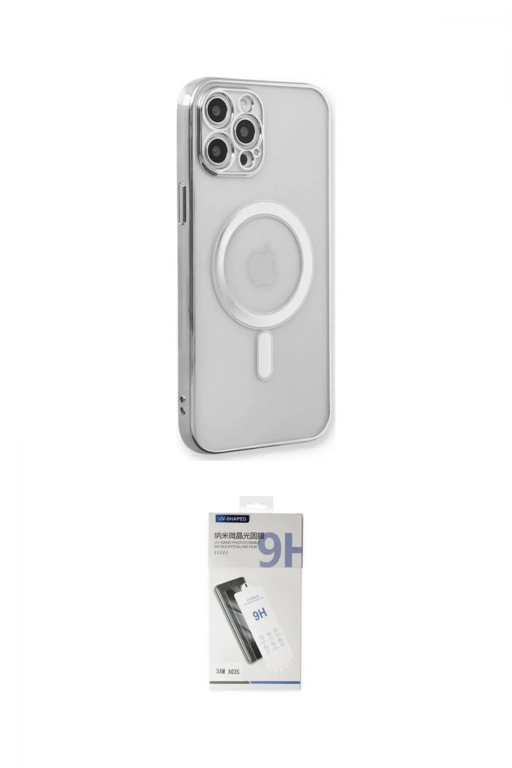 ieg™ iPhone 12 Pro Kılıf Doruk Minimal - Şeffaf Uv Polymer Nano Ekran Koruyucu