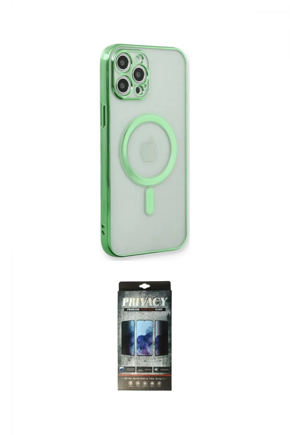 ieg™ iPhone 12 Pro Kılıf Doruk Minimal - Siyah 34D Hayalet Izgaralı Cam