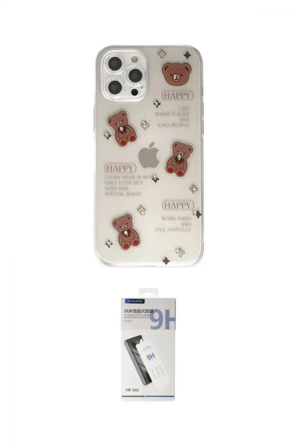 ieg™ iPhone 12 Pro Kılıf Eksen Asil Prime - Şeffaf Uv Polymer Nano Ekran Koruyucu