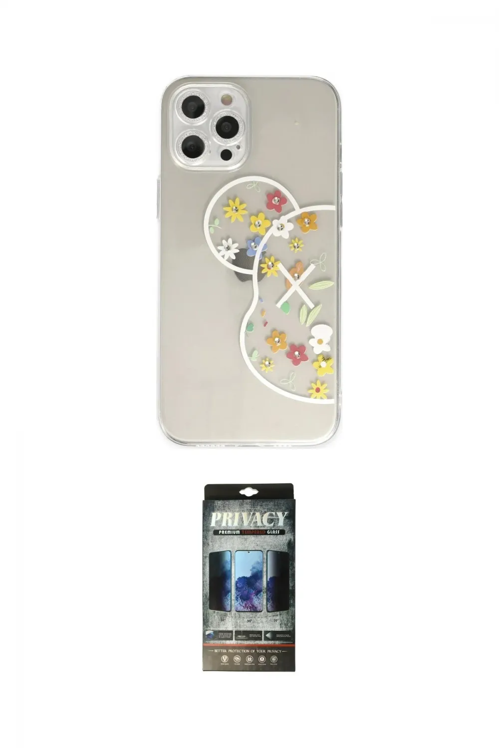 ieg™ iPhone 12 Pro Kılıf Eksen Asil Prime - Siyah 34D Hayalet Izgaralı Cam