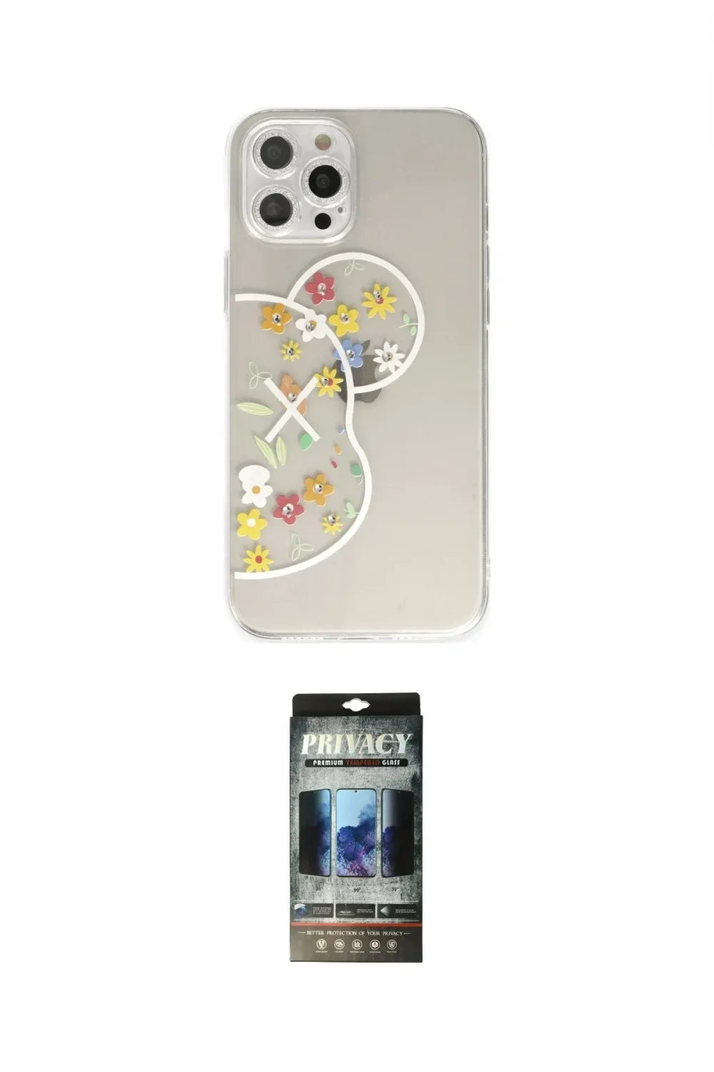 ieg™ iPhone 12 Pro Kılıf Eksen Asil Prime - Siyah 34D Hayalet Izgaralı Cam