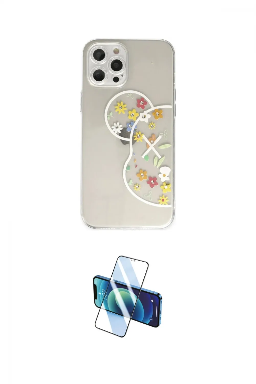ieg™ iPhone 12 Pro Kılıf Eksen Asil Prime - Siyah 3D Antistatik Seramik Nano Ekran Koruyucu