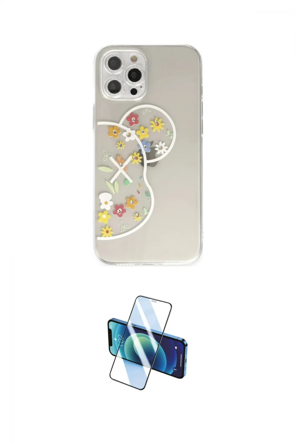 ieg™ iPhone 12 Pro Kılıf Eksen Asil Prime - Siyah 3D Antistatik Seramik Nano Ekran Koruyucu