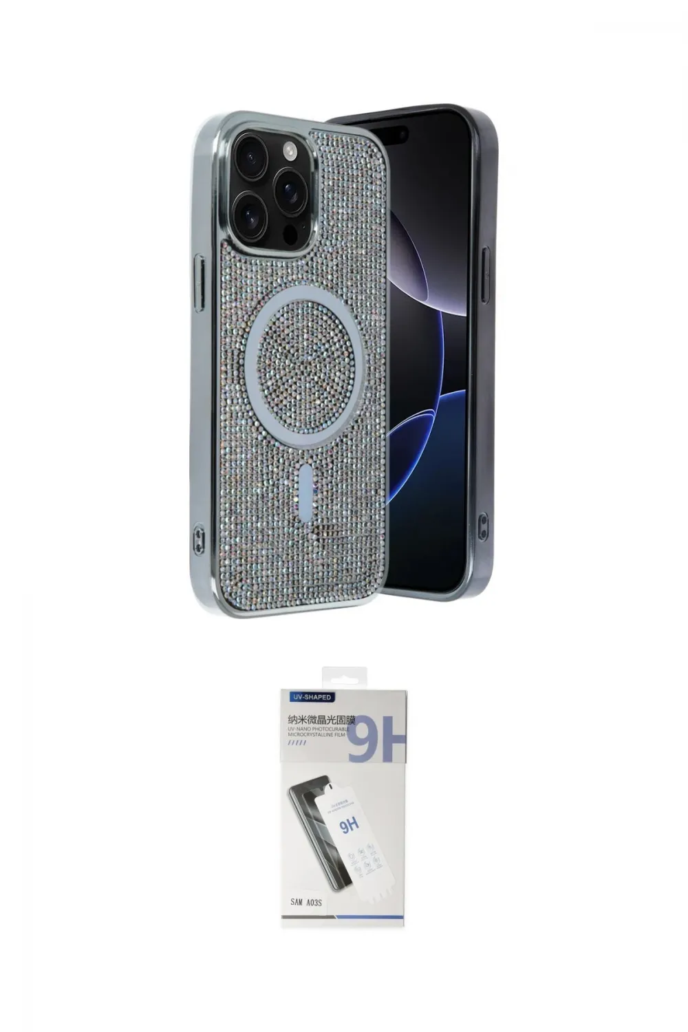 ieg™ iPhone 12 Pro Kılıf Eksen Çizgi - Şeffaf Uv Polymer Nano Ekran Koruyucu